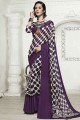 Georgette Saree in Violet with Printed
