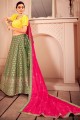Embroidered Silk Party Lehenga Choli in Green