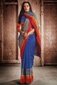 Blue Handloom silk South Indian Saree