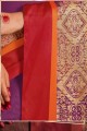 Handloom silk Purple South Indian Saree in