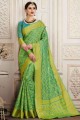 Silk Saree in Green with Blouse