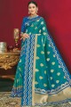 Banarasi raw silk Banarasi Saree in Turquoise  with Blouse