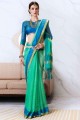 Green Saree in Silk with Blouse