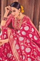 Dazzling Red Banarasi raw silk Banarasi Saree