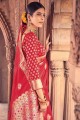 Gracefull Banarasi raw silk Banarasi Saree in Red