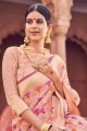 Banarasi raw silk Banarasi Saree in Pink with