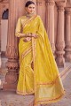 Splendid Yellow Banarasi Saree in Banarasi raw silk