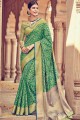 Fashionable Silk Green Saree with Blouse
