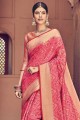 Classy Pink Silk Saree