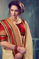 Snazzy Beige Banarasi Saree in raw silk