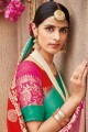 Sassy Banarasi raw silk Red Saree with Blouse
