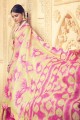 Multicolor Saree with Printed Kora silk