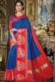 Saree in Blue Art silk with