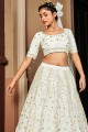 Pearl white Lehenga Choli in Georgette with Sequins