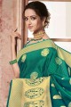 Banarasi raw silk Green Color Saree with Blouse