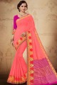 Dashing Banarasi raw silk Pink Saree with Blouse