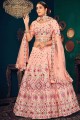 Thread Georgette Wedding Lehenga Choli in Pink