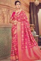 Banarasi raw silk Saree in Magenta Color