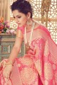 Lovely Banarasi raw silk Saree in Pink