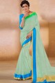 Turquoise  Silk Saree with Blouse