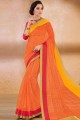 Saree in Orange Silk