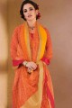 Saree in Orange Silk