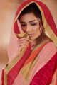 Saree in Pink Silk with Blouse