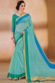 Silk Turquoise Saree Indian