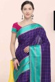 Art silk Purple Saree Indian