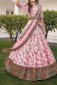 Embroidered Pink Silk Wedding Lehenga Choli