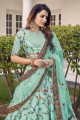 Silk Wedding Lehenga Choli with Embroidered in Pista green