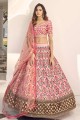 Wedding Lehenga Choli in Pink Art silk with Embroidered