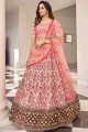 Wedding Lehenga Choli in Pink Art silk with Embroidered