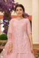Pink Embroidered Lehenga Suit in Georgette