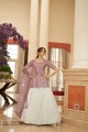 Chinon chiffon Lehenga Suit with Embroidered in Pearl white