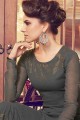 Grey Embroidered Georgette Sharara Suit