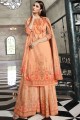 Orange Cotton Sharara Suit with Printed