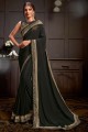 Black Saree in Sequins,embroidered Georgette and satin