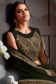 Black Saree in Sequins,embroidered Georgette and satin