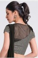 Lycra Party Wear Saree with Sequins,embroidered in Black
