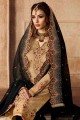 Cotton Sharara Suit in Beige with Embroidered