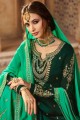 Green Sharara Suit in Embroidered Work