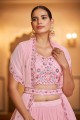 Georgette Diwali  Lehenga Choli in Pink with Embroidered
