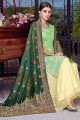 Chanderi silk Embroidered Green Palazzo Suit with Dupatta