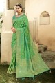 Jacquard Saree with Weaving in Green