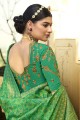 Jacquard Saree with Weaving in Green