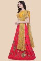 Lehenga Choli in Pink Silk with Embroidered