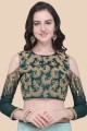 Raw silk Embroidered Green Lehenga Choli with Dupatta