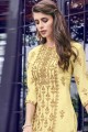 Yellow Cotton Embroidered Sharara Suit with Dupatta