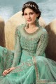 Teal  Sharara Suit in Embroidered Net